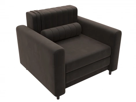 Кресло Лига-070 (ЛДСП,Брус,Фанера/Дерево/Велюр/Коричневый) Лига Диванов 132560