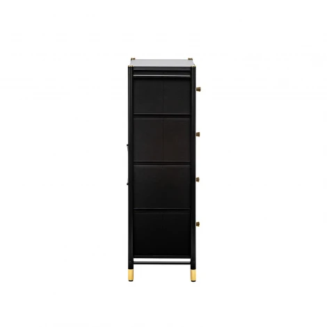 Комод Leset Нирита/Хайди, 4 ящика, Черный (Сталь,Экокожа/Черный) арт.2500000209666