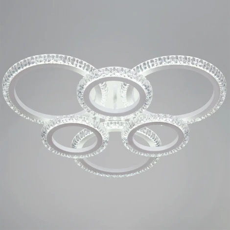 Потолочная люстра светодиодная на штанге с пультом с регулировкой цветовой температуры, яркости и ночным режимом Reluce 36890-0.3-3+3A WH