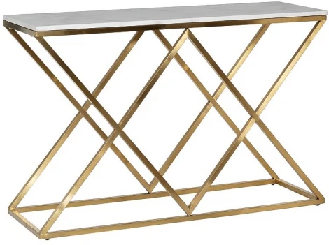 Консольный стол Garda Decor 47ED-CST026GOLD (Золото/Белый мрамор)