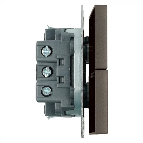 Выключатель двухклавишный (антрацит, soft touch) Stekker Эмили 49918