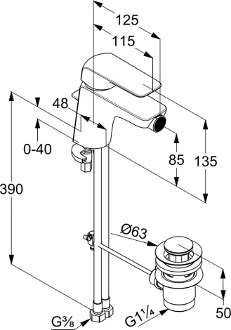Смеситель Kludi Ameo 412160575 для биде
