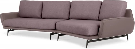 Диван Ispani угловой правый ОГОГО (арт.803472), (Ткань,Экокожа/Коричневый)