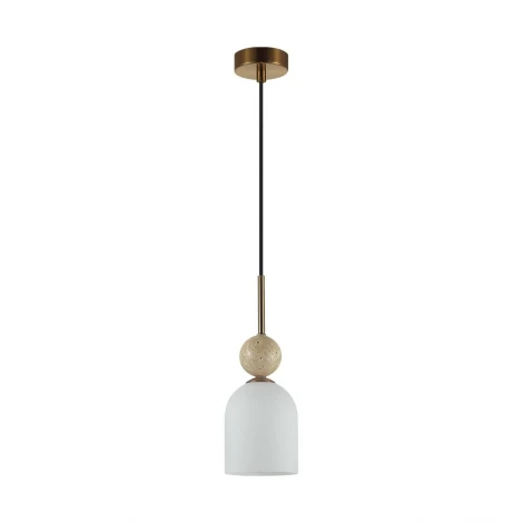 Подвесной светильник Odeon Light Lolla 6625/1B бронзовый/белый/камень/металл IP20 E14 40W 220V