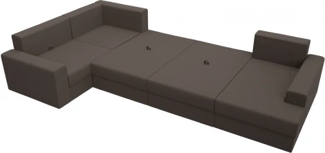 Диван П-образный Майами правый угол (Коричневый/Рогожка) Лига Диванов арт.122553