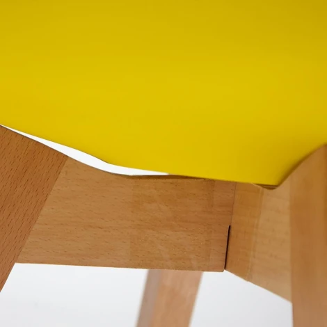 Стул TULIP (mod. 73) желтый (дерево/пластик/ПУ)