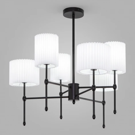 Потолочная люстра Wi-Fi на штанге Eurosvet Notturno 60162/6 черный (220V, управление смартфоном, голосовое управление, умный дом - Minimir Home, Алиса, Маруся, Салют)