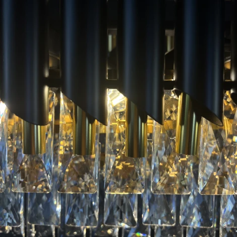 Подвесная люстра каскадная Empire Black Rectangular Chandelier Crystal ImperiumLoft 40,2893 (156487-22) (220V, на цепи)