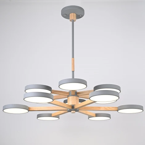 Потолочная люстра Wi-Fi на штанге Turna Dbl L12 Gray By ImperiumLoft Turna-Dbl01 (LED, 220V, голосовое управление)