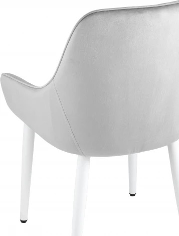 Стул Диана велюр серебристый ножки белые 4 шт Stool Group (арт.УТ000037411)