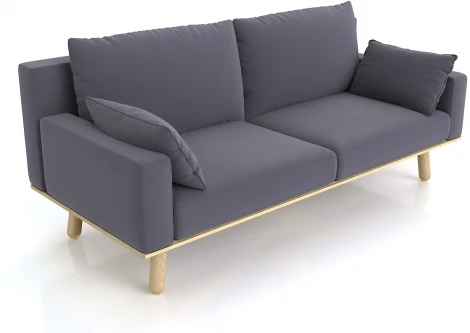 Диван Arsko прямой Колин сосна велюр серо-голубой