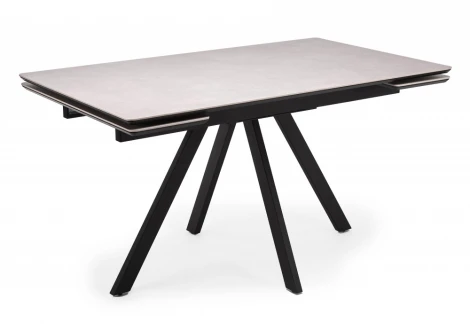 Керамический стол Вилли 140(200)х80 carmen light grey / черный 625828