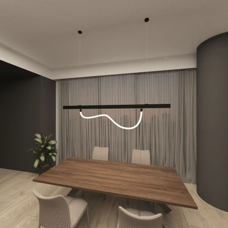 Трековый светильник с гибким неоном 220 Denkirs Smart Ray DK8060-BK (LED, пульт управления)