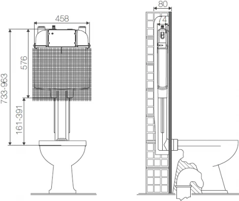 Смывной бачок скрытого монтажа OLI Oli 74 пневматика