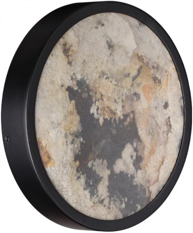 Настенный светильник Odeon Light Bergi 5064/15WL черн./серо-беж./металл/натур.камень/акрил с переключ.цветов.темпер. LED 15W 3000К/4000K/6000K (220V, круглые)