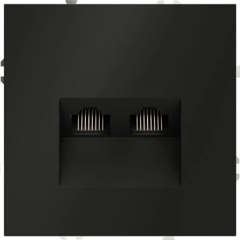 Розетка двойная Ethernet RJ-45 (черный матовый) Voltum S70 VLS060208