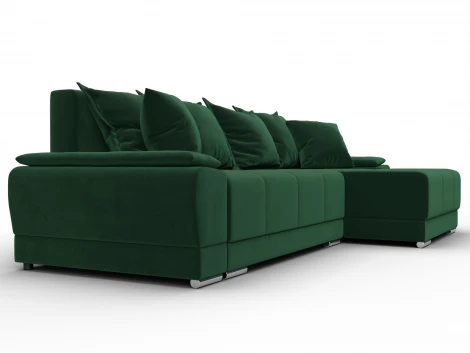 Диван угловой Лига-119 угол правый (ДСП,Брус,Фанера,ЛДС,Велюр/Зеленый) Лига Диванов 137091