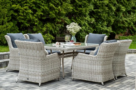 "Неаполь" обеденная группа плетеная из искусственного ротанга, цвет соломенный 4SIS арт.УТ-00011203