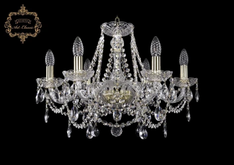 Подвесная люстра Art Classic 11.25 11.25.6.200.Gd.Sp (220V, хрусталь, на цепи, подсвечник, свеча)