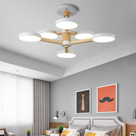 Потолочная люстра Wi-Fi на штанге Turna Dbl L6 White By ImperiumLoft Turna-Dbl01 (LED, 220V, голосовое управление, умный дом - Алиса)