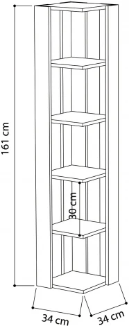 Стеллаж угловой LEVE NATI CORNER BOOKCASE