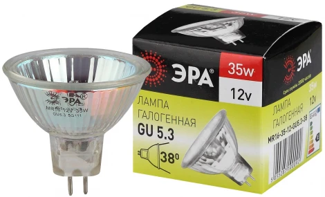 Лампочка галогеновая GU5.3 35W ЭРА GU5.3-MR16-35W-12V-CL
