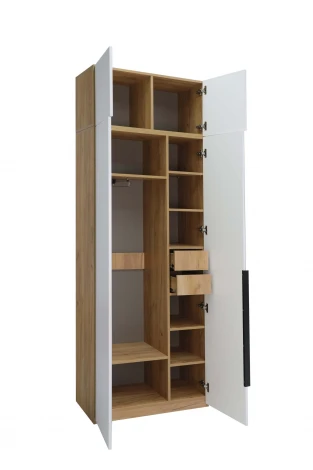 Шкаф 2, Дуб Крафт Золотой / Софт Белый Ивару Стефани 102203