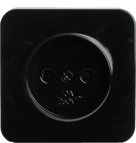 Розетка без заземления (черный) Stekker София 49313