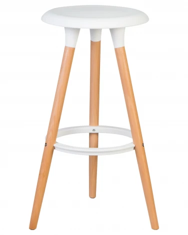 Набор 4 шт табурет барный DOBRIN ROYCE (ножки светлый бук, цвет белый (W-02))