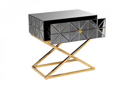 KFG090 Тумба с матовой зерк.отделкой каркас металл. 60*40*60см Garda Decor