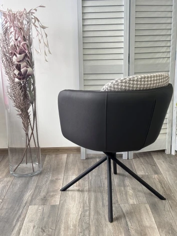 Стул M-City ЛИЛУ ДАНС 180 град. поворотный, УЮТ ГРЕЙ КЛЫК / ORAKUL 998 Темно-серый / Черный каркас,