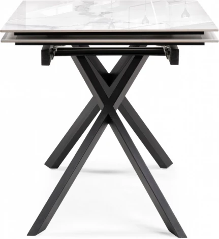 Керамический стол Хилбри 140 (Хилбри 140(200)х80х76 statuario cara / черный) Woodville арт.588051