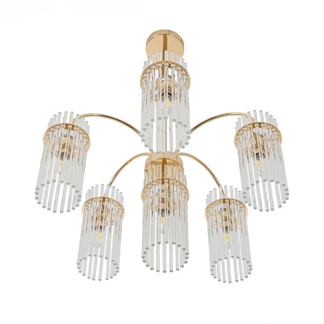 Потолочная люстра на штанге Lumion Opulenta 8413/6 французское золото/прозрачный, металл/стекло Е14 6*40W 220V