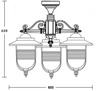 Потолочный светильник уличный Oasis Light TITAN 84770A 3 02 Bl (220V, фонарь, IP44)