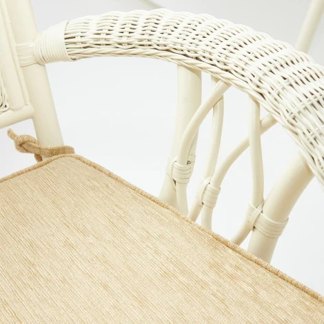 Комплект обеденный "ANDREA GRAND" (стол со стеклом+6 кресел+ подушки) TCH White (белый), Ткань рубчик, цвет кремовый Tetchair ANDREA GRAND 12427