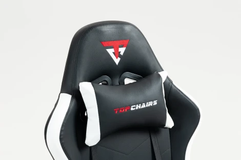 Кресло спортивное TopChairs Prophet с оттоманкой черно-белый арт.УТ000039480