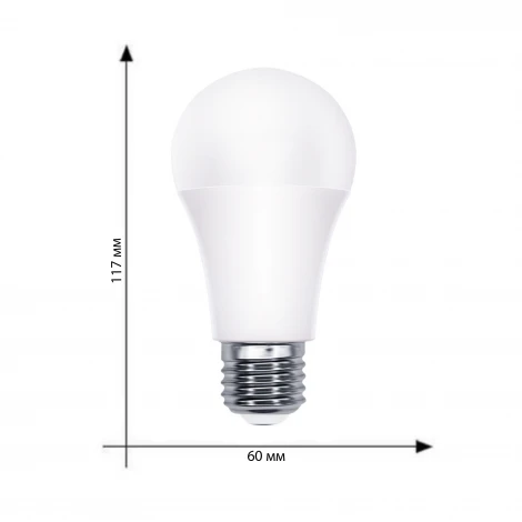 Лампочка светодиодная груша белая E27 10W 4000K Uniel LED-A60-10W/RGB/E27/REG PLS21WH