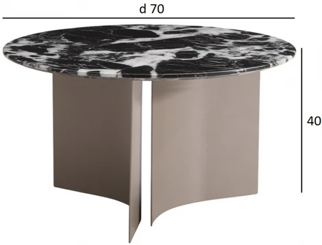 Стол журнальный черный d70*40см Garda Decor арт.57EL-10311