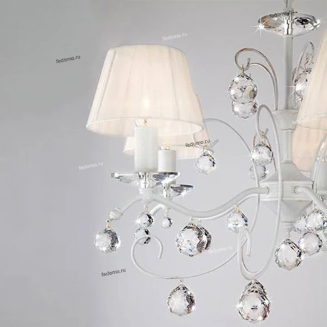 Подвесная люстра Eurosvet Эстель 10058/5 белый с золотом/прозрачный хрусталь Strotskis