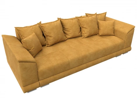 Диван прямой НордСтар НПБ (ДСП,ЛДСП,Брус/Пластик,Металл/Велюр/Желтый) Лига Диванов 133191