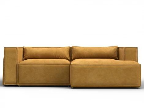 Диван угловой Лига-061 угол правый (ДСП,Брус,Фанера,Велюр/Желтый) Лига Диванов 131144