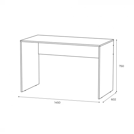 Стол письменный ТЭКС 1450 Квартет-13, дуб крафт/белый