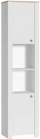 Стеллаж Джастин 16.306 (Джастин 16.306 белый PE шагрень / дуб белый exclusive OW D4430) Mobi арт.564845