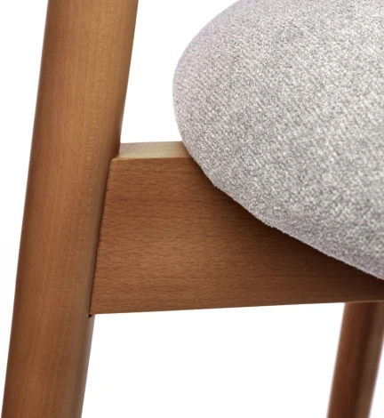 Стул полубарный Bradexhome Lucas 3 серый букле ножки цвета орех