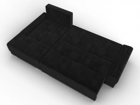 Диван угловой Лига-119 угол левый (ДСП,Брус,Фанера,ЛДС,Велюр/Черный) Лига Диванов 137094L