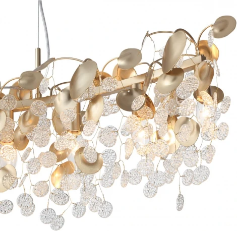 Подвесная люстра Odeon Light Coins 5104/8A золотистый/прозрачный металл/стекло E14 8*40W 220В (на тросе)