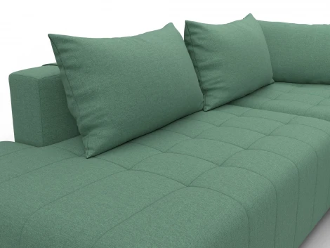 Диван угловой Лига-103 НПБ угол правый (ДСП,Брус,Фанера,Рогожка/Зеленый) Лига Диванов 134813