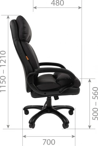 Компьютерное кресло CHAIRMAN 505 (Пластик,Экокожа,Ткань/Черный)