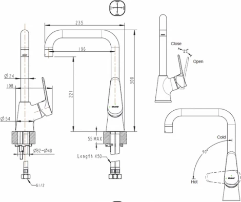 Смеситель Bravat Eco F7111147C-1 для кухонной мойки