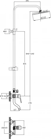 Душевая стойка Agger Merry A1393300